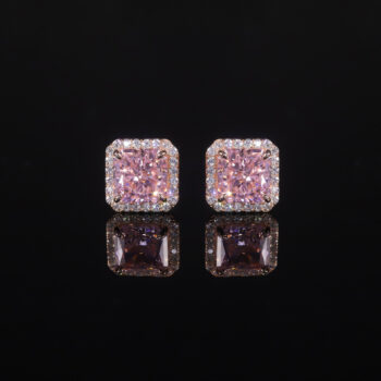 Ice-flower-cut Cubic Zirconia Sugar-cube Earrings Bring A Summer Look To Women - View 2