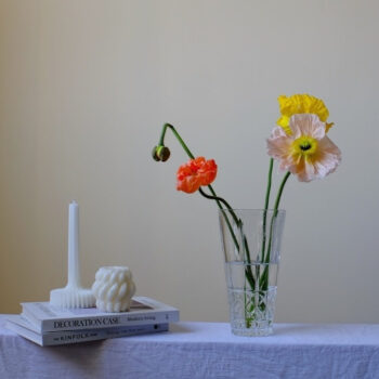 transparent glass vase