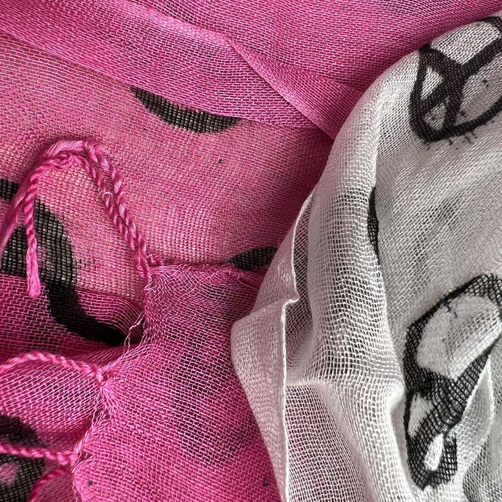 04fd02eb-810d-4271-8035-e82dbf5654f8 2pcs Hot Pink Semi Sheer Scarf , Delicate Drape For Warm Days,Office Appropriate Subtlety For Women Men - View 3