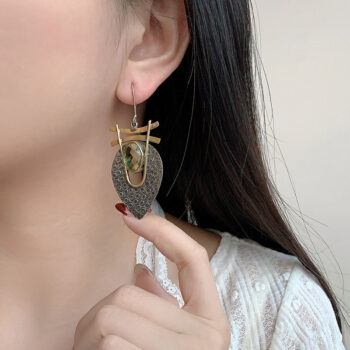 Ladies S925 Silver Handmade Inlaid Crystal Earrings