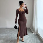 Women's Solid-Color Elegant And Sexy Lace Bodycon Dress - Main product image