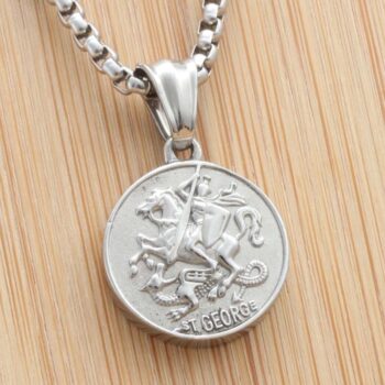 Trendy Titanium Steel Knight Round Pendant Stainless Steel Necklace - View 1