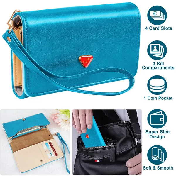078fd2c4-fff0-44de-bd26-2dce2ff62aa4 Women Wristlet Wallet PU Leather Lady Purse Credit Card Holder - View 2