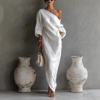 Breathable Asymmetrical One-shoulder Dress - Main product image