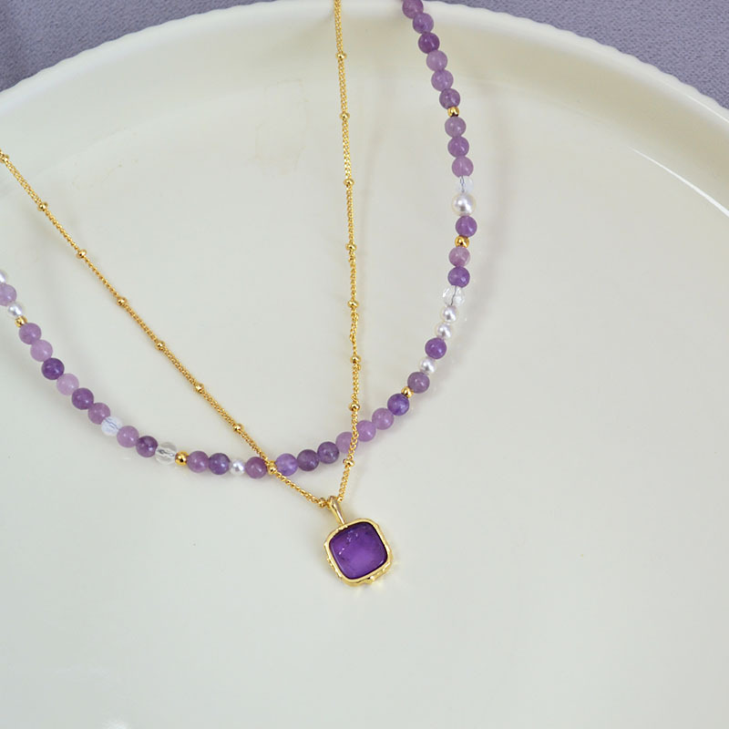 0b8d46cd-d892-441f-acad-744a165335de crystal necklace Stylish Detachable All-Match Purple Crystal Necklace For Women