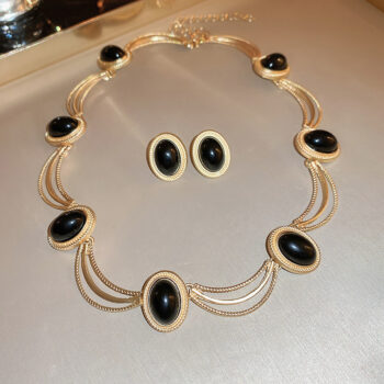 silver earrings Vintage Gemstone Necklace And Earrings Set Alloy Gem Necklace Sterling Silver Post Stud Earrings Women Is Ret