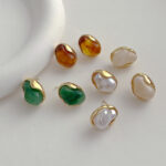 earrings Metal Wrapped Resin Beanie Earrings