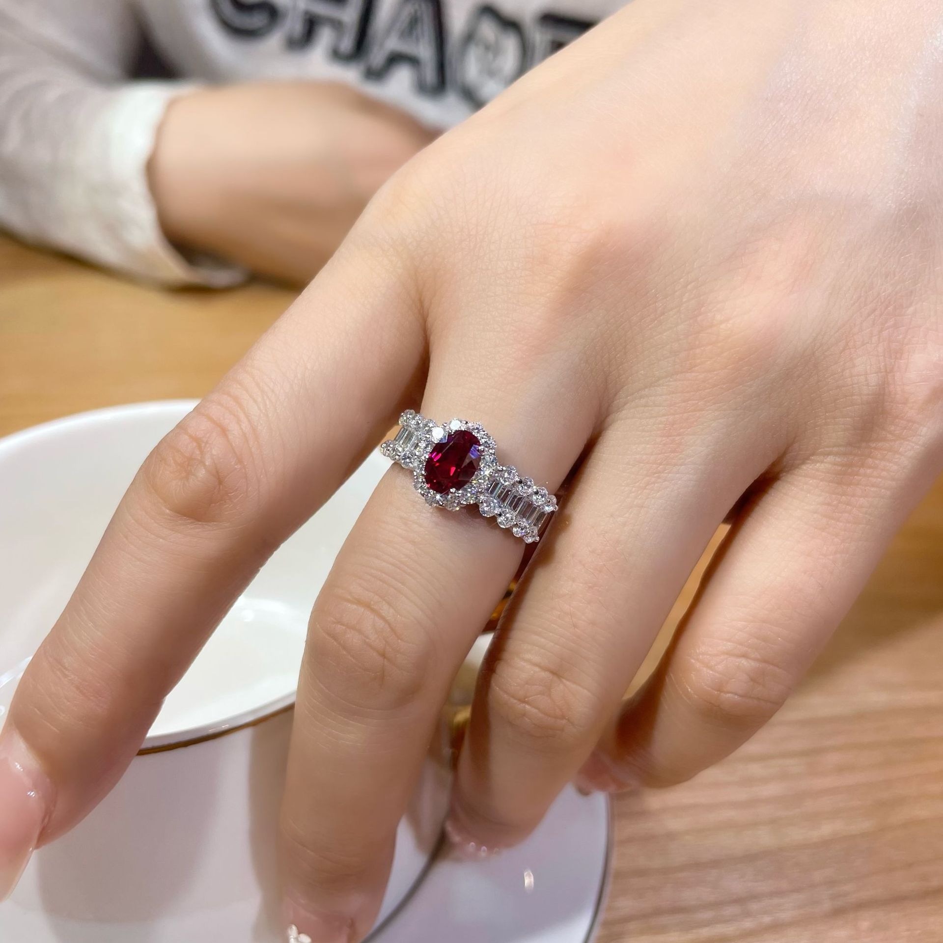 103758f3-0320-43dc-94a7-c967f04d3e56 Vintage Elegant Ruby Pigeons Blood Red Ring For Women - View 3
