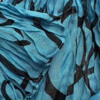 Turquoise Printed Crinkle Scarf, Use As Sarong Or Head Wrap,Beach Cover Up Scarf ,vacation,daily Life,evening Party,Office Ap