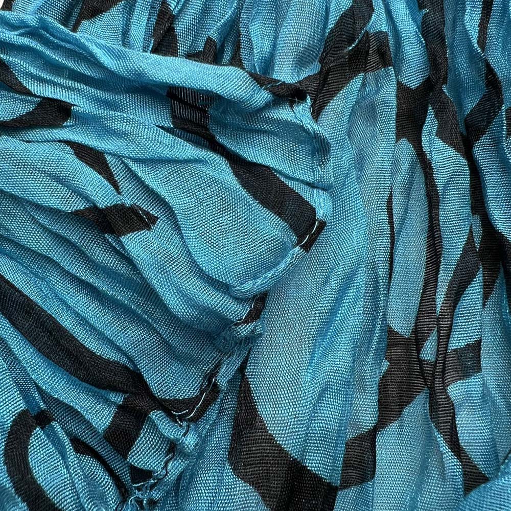 11a51dcc-a699-49aa-b788-ca186f839e87 Turquoise Printed Crinkle Scarf, Use As Sarong Or Head Wrap,Beach Cover Up Scarf ,vacation,daily Life,evening Party,Office Ap