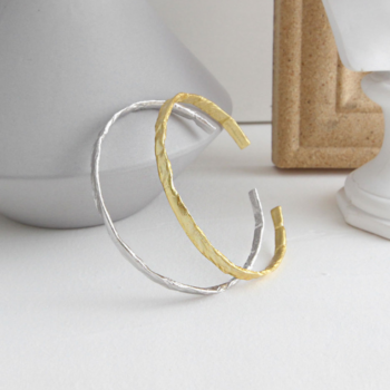 Irregular gold foil bangle bracelet - View 1
