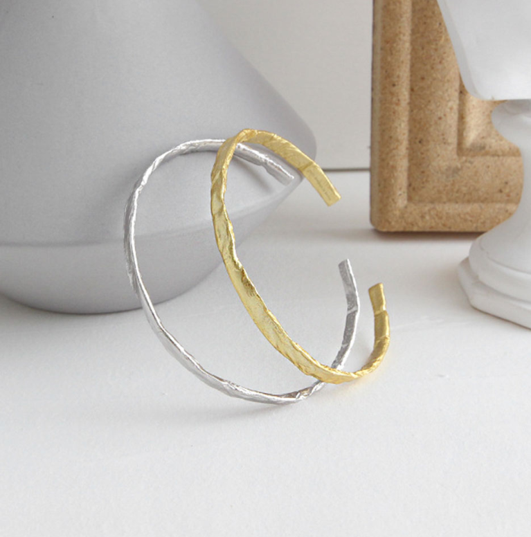 1239003491905 Irregular gold foil bangle bracelet - View 1