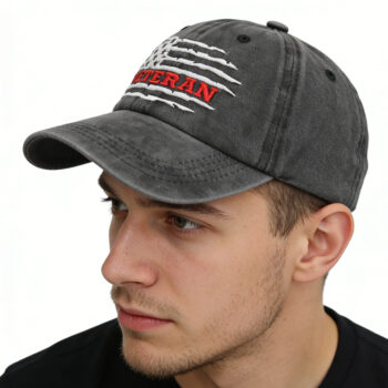 USA Patriotic Military Hat,Distressed Veteran Army Hat For Men Women, Adjustable Embroidered Wash Cotton Baseball Cap - View