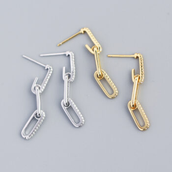 silver earrings - View 1