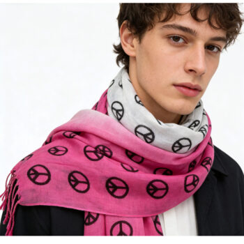 2pcs hot pink 2pcs Hot Pink Semi Sheer Scarf , Delicate Drape For Warm Days,Office Appropriate Subtlety For Women Men