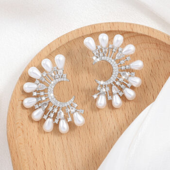 zircon earrings - View 2