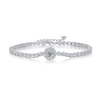 Magpie Bridge - A Fashionable And Light Luxury Jewelry Silver Bracelet And Bracelet Set With Top-quality Moissanite, S925 Silver Electroplated Platinum