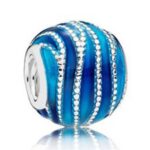 S925 Sterling Silver Blue Bangle Bracelet Hanging String Beads DIY Accessories - View 1