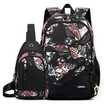 Mens Two-Piece Set Backpack And Chest Bag - View 2