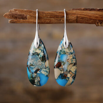 Waterdrop Natural Stone Vintage-style Earrings - View 1