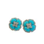 earrings Turquoise-look Stud Earrings Made Of Copper