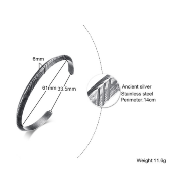 Vnox Retro Vintage Viking Cuff Bracelet & Bangle For Men - View 1