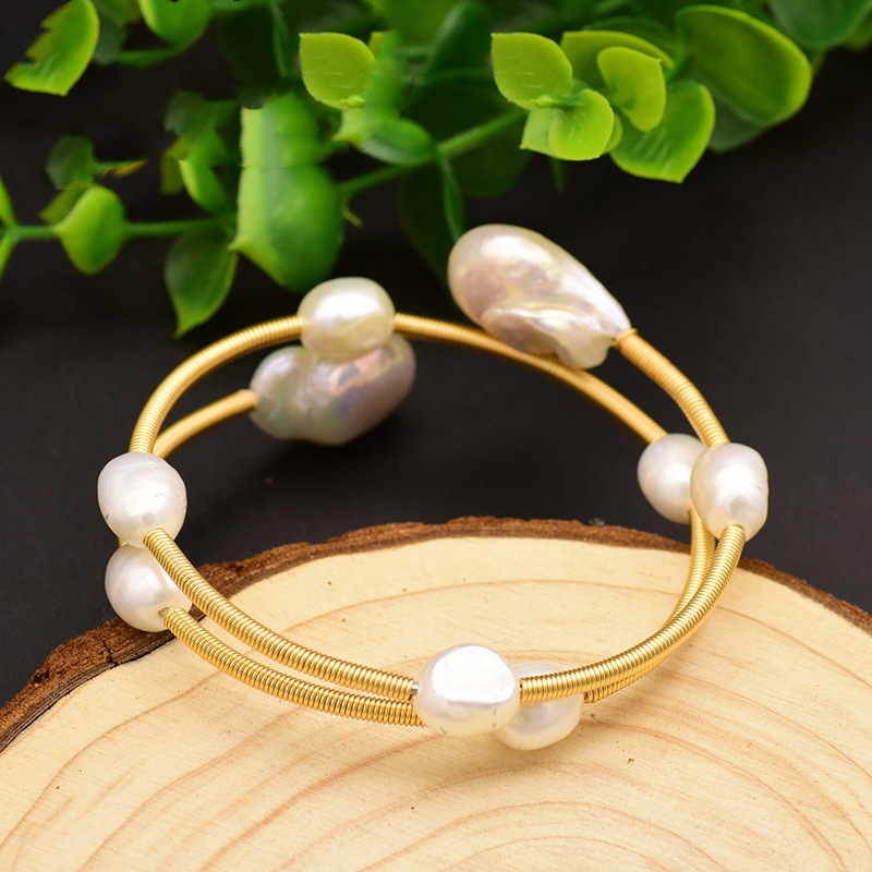 1622007297009 Freshwater Pearl Bangle Bracelet - View 1