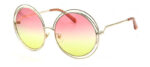 round frame sunglasses, - View 1