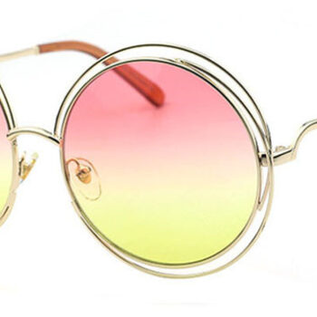 round frame sunglasses, - View 1
