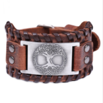 Charm Wide Leather Bracelet Men Punk Braided Rope Alloy Cuff Bangle Male Wristband - View 1