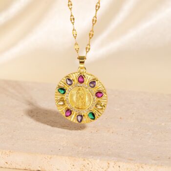 pendant Creative Oval Madonna Pendant NecklaceLight Luxury With A High-End Vibe