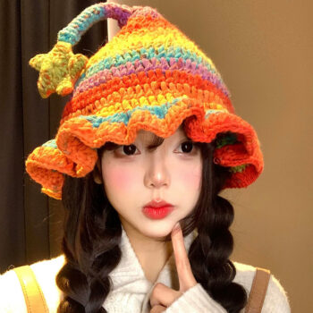 Dopamine Rainbow Star Elf Hat