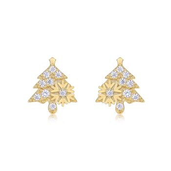 Christmas Tree - Set With Top-quality Moissanite Luxury And Fashionable Light Luxury Jewelry, Silver Stud Earrings, S925 Silv