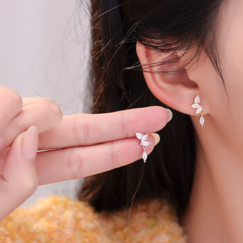 silver earrings - View 1