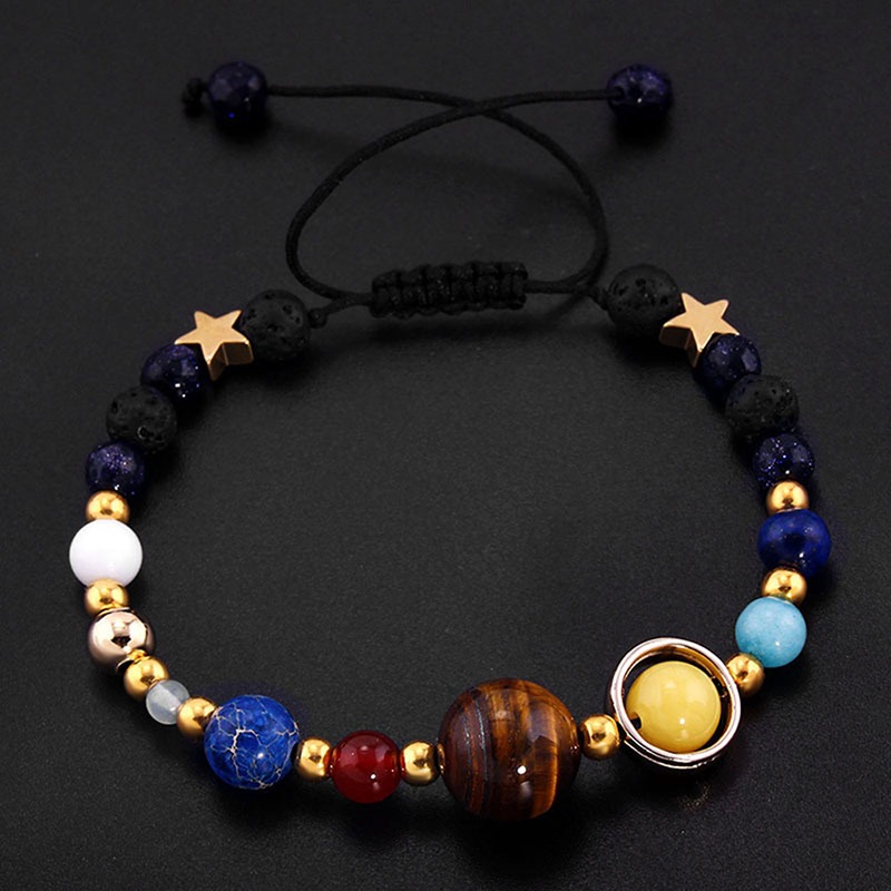 178ddca0-f52a-4163-b519-99db749ccf8d Eight Planets Alloy Bracelet, Natural Stone Bead Bracelet Women Solar System Bracelet Universe Galaxy The Eight Planets Guard