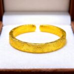 Womens Sunflower Heart Sutra Open Bracelet - View 1