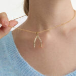 Thanksgiving Wish Bone Necklace And Earring Set For Women - View 1