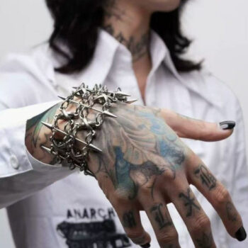 Heavy-duty Niche Studded Gothic-style Handmade Bracelet - View 1