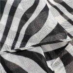 2pcs lightweight sheer 2pcs Lightweight Sheer Scarf ,Black White Monochrome Geometric Printed Modern Looks Scarf For Women An