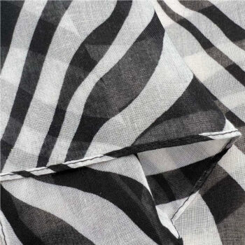 2pcs lightweight sheer 2pcs Lightweight Sheer Scarf ,Black White Monochrome Geometric Printed Modern Looks Scarf For Women An
