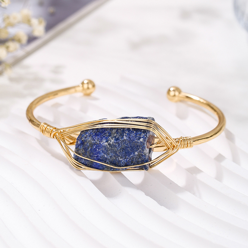 1a551af6-45b0-41ba-8176-91b0d3fd4723 Womens Natural Crystal Bracelet Freeform Tumbled-stone Bracelet - View 2