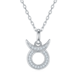 silver necklace 12 Zodiac Signs - Taurus, Set With Top-quality Moissanite, Luxurious And Fashionable Light Luxury Trend Jewel