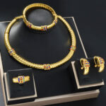 Chinese-style Diamond-studded Ring Bracelet Necklace And Earring Set - View 1