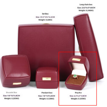 leather jewelry box Luxury PU Leather Jewelry Box For Rings With Rounded Corners And Gold-Stamped