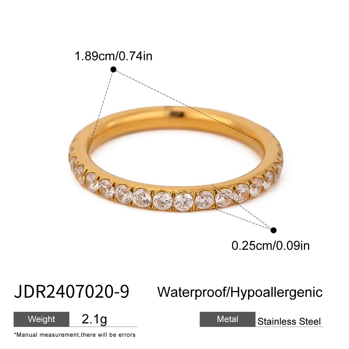 1e807a64-08a1-4932-934e-00d43dd32f21 Zircon Open Womens Titanium Steel Ring That Wont Fade - View 2