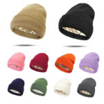 Women's Protective Hairstyle Warm Knitted Colored Hat Wool Hat Fashion Warm Knitted Wool Hat - View 1