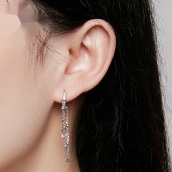 silver earrings - View 1