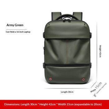 high capacity water High-Capacity Water-Resistant Expandable Laptop Bag For Business Travel