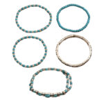 bracelet Beaded Bow Bracelet Set Vintage Turquoise Bracelet 5-Piece Set