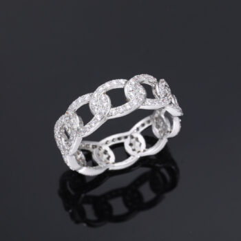 gold ring Jurchen Gold-plated Diamond-studded Chain Ring